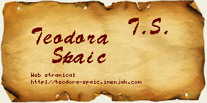 Teodora Spaić vizit kartica